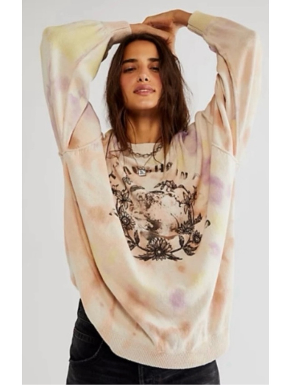 Free People Fields of Flowers Cosmos Cotton Sweater Small